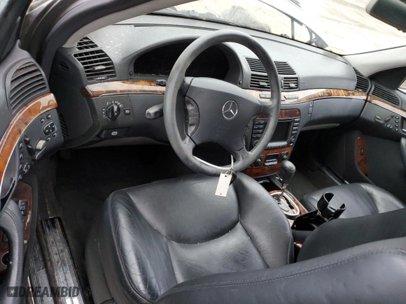 2003 Mercedes-Benz S-Class 5.0L with VIN WDBNG84J13A366615, listed as a Copart auction lot 44501475 with 154,194 mi miles and Clean Title. Bid and sale history available at carsss.com. Image 8.