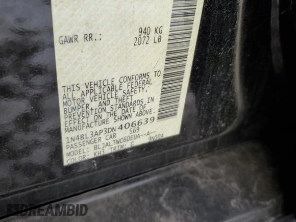 2013 Nissan Altima S z VIN 1N4BL3AP3DN406639, wystawiony jako Copart lot #87666865 z przebiegiem 77 663 mil mil oraz Szkoda całkowita • Salvage title. Historia ofert i sprzedaży dostępna na DreamBid. Obrazek 14.