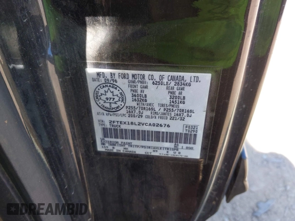 1997 Ford F-150 с VIN 2FTEX18L2VCA02676, выставлен на аукционе IAAI как лот 42756787 с пробегом 223 892 миль миль и . История ставок и продаж доступна на DreamBid. Изображение 9.