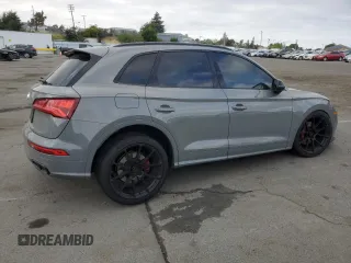 2020 Audi SQ5 Premium Plus with VIN WA1B4AFY4L2013451, listed as a Copart auction lot 52590665 with 33,551 mi miles and Salvage Title. Bid and sale history available at carsss.com. Image 3.