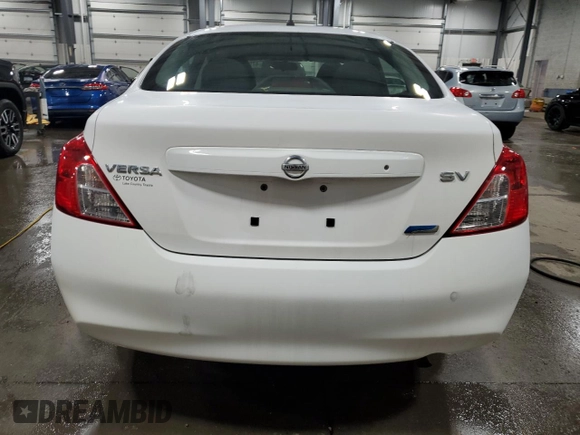 2012 Nissan Versa S with VIN 3N1CN7AP3CL800787, listed as a Copart auction lot 47553145 with 253,628 mi miles and Salvage Title. Bid and sale history available at carsss.com. Image 6.