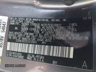 2014 Toyota Sienna XLE with VIN 5TDYK3DC5ES433949, listed as a IAAI auction lot 42095625 with 337,642 mi miles and . Bid and sale history available at DreamBid. Image 9.
