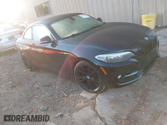 2015 BMW 2 Series 228i with VIN WBA1F5C55FV256604, listed as a IAAI auction lot 41841754 with 118,354 mi miles. Bid and sale history available at carsss.com. Image 1.