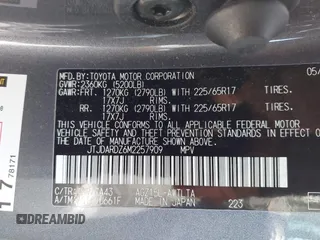 2021 Lexus NX 300 with VIN JTJDARDZ6M2257909, listed as a IAAI auction lot 42018626 with 107,930 mi miles and . Bid and sale history available at DreamBid. Image 9.