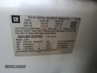 2014 GMC Terrain SLE with VIN 2GKFLRE31E6247622, listed as a Copart auction lot 80209594 with 109,294 mi miles and Salvage title. Bid and sale history available at DreamBid. Image 15.