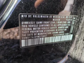 2015 Volkswagen Jetta SE с VIN 3VWD17AJ8FM273897, выставлен на аукционе Copart как лот 51841365 с пробегом 95 315 миль миль и Чистый • Clean title. История ставок и продаж доступна на DreamBid. Изображение 12.