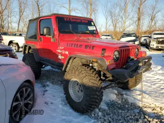 2003 Jeep Wrangler Sport with VIN 1J4FA49S73P301468, listed as a Copart auction lot 87415164 with 127,985 mi miles and Salvage Title. Bid and sale history available at carsss.com. Image 4.