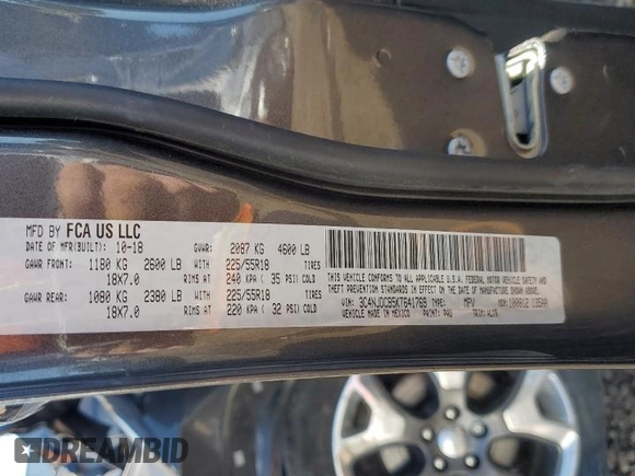 2019 Jeep Compass Limited with VIN 3C4NJDCB5KT641769, listed as a Copart auction lot 55790635 with 16,055 mi miles and Clean title. Bid and sale history available at DreamBid. Image 13.