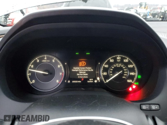 2020 Acura RDX Advance with VIN 5J8TC2H72LL022037, listed as a Copart auction lot 42862465 with 103,222 mi miles and Salvage title. Bid and sale history available at DreamBid. Image 9.