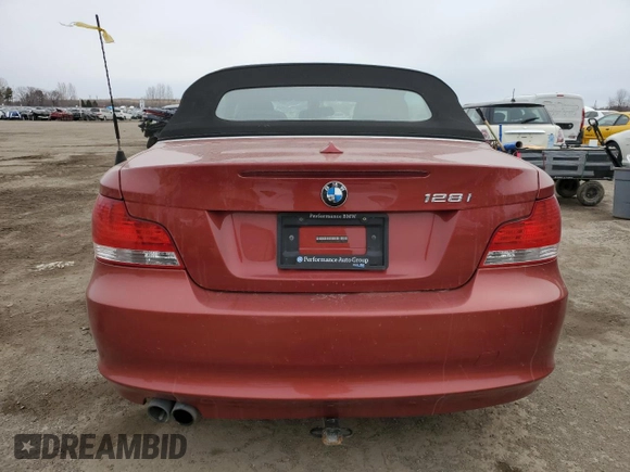 2009 BMW 1 Series 128i with VIN WBAUL73569VJ76363, listed as a Copart auction lot 52380635 with 210,519 mi miles and Salvage Title. Bid and sale history available at DreamBid. Image 6.