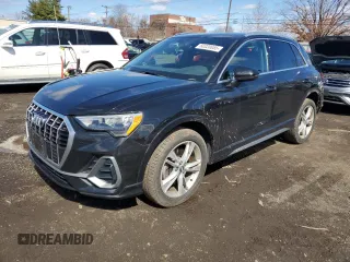 2019 Audi Q3 S line Premium with VIN WA1DECF35K1083132, listed as a Copart auction lot 50320655 with 82,137 mi miles and Salvage title. Bid and sale history available at DreamBid. Image 1.
