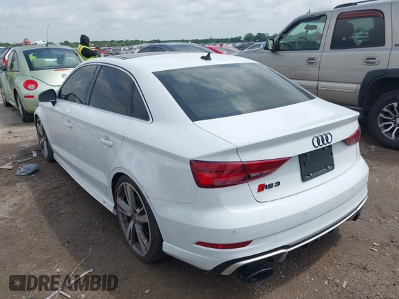 2019 Audi RS 3 with VIN WUABWGFF3KA907627, listed as a IAAI auction lot 42119014 with 38,651 mi miles and . Bid and sale history available at DreamBid. Image 3.