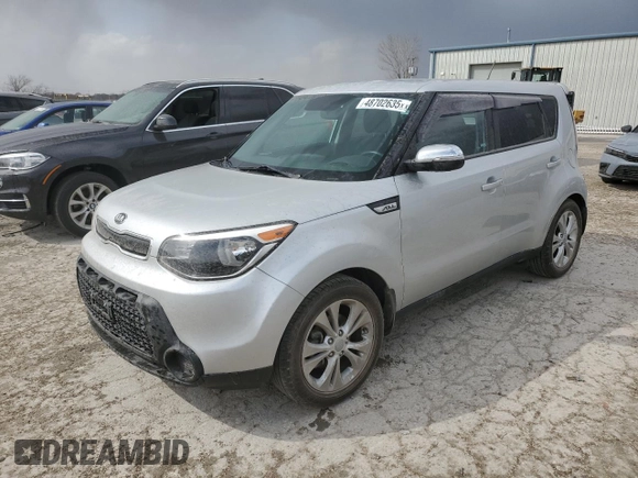 2014 Kia Soul + with VIN KNDJP3A51E7700667, listed as a Copart auction lot 48702635 with 74,301 mi miles and Salvage Title. Bid and sale history available at DreamBid. Image 1.
