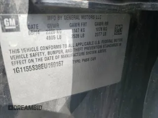 2014 Chevrolet Impala LTZ with VIN 1G1155S38EU169167, listed as a Copart auction lot 73174254 with 156,884 mi miles and Salvage Title. Bid and sale history available at DreamBid. Image 12.