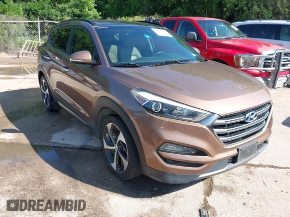 2016 Hyundai Tucson Limited with VIN KM8J33A25GU074798, listed as a IAAI auction lot 42103566 with 143,777 mi miles and . Bid and sale history available at carsss.com. Image 1.