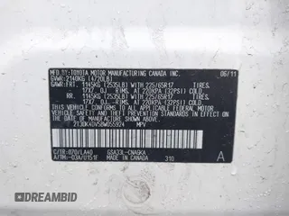 2011 Toyota RAV4 Ltd with VIN 2T3DK4DV5BW055924, listed as a IAAI auction lot 41687088 with 116,824 mi miles. Bid and sale history available at carsss.com. Image 9.