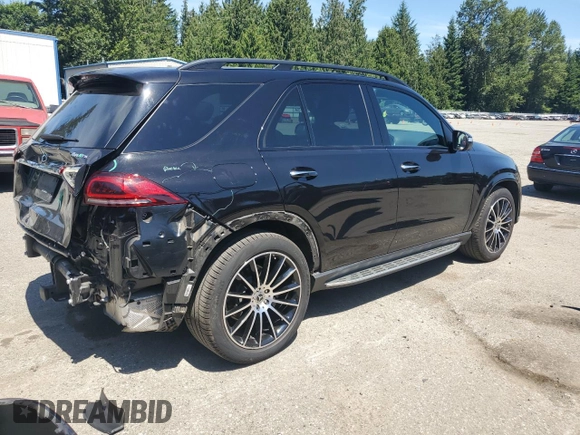 2021 Mercedes-Benz GLE 350 with VIN 4JGFB4KE7MA492445, listed as a Copart auction lot 60292315 with 42,985 mi miles and Salvage title. Bid and sale history available at DreamBid. Image 3.