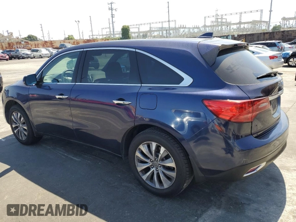 2014 Acura MDX Technology with VIN 5FRYD3H46EB005081, listed as a Copart auction lot 57799425 with 208,568 mi miles and Salvage title. Bid and sale history available at DreamBid. Image 2.