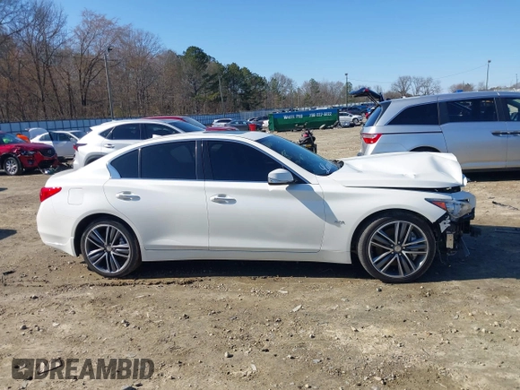 2016 Infiniti Q50 3.0t Premium with VIN JN1EV7AP6GM303835, listed as a IAAI auction lot 41587532 with 90,200 mi miles. Bid and sale history available at carsss.com. Image 14.