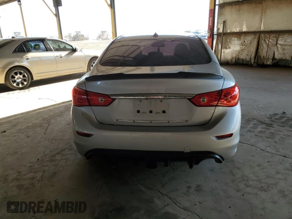 2017 Infiniti Q50 Sport with VIN JN1EV7APXHM733062, listed as a Copart auction lot 54574055 with 105,808 mi miles and Salvage title. Bid and sale history available at DreamBid. Image 6.