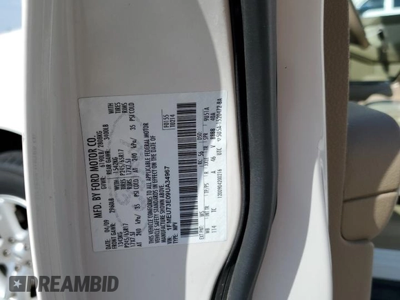 2009 Ford Explorer XLT with VIN 1FMEU73E09UA34967, listed as a Copart auction lot 59059105 with 139,940 mi miles and Salvage title. Bid and sale history available at DreamBid. Image 13.