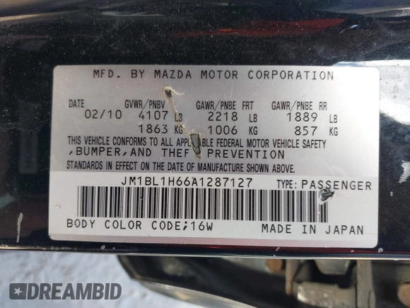 2010 Mazda Mazda3 s Grand Touring with VIN JM1BL1H66A1287127, listed as a IAAI auction lot 41387461 with 246,129 mi miles. Bid and sale history available at carsss.com. Image 9.