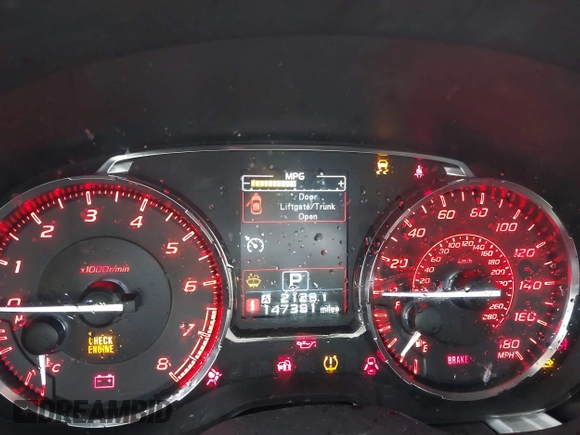 2015 Subaru WRX Limited with VIN JF1VA1G68F8803965, listed as a IAAI auction lot 41594024 with 147,381 mi miles. Bid and sale history available at carsss.com. Image 7.