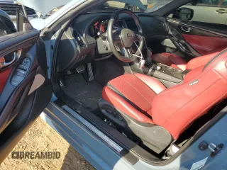 2021 Infiniti Q60 Red Sport 400 with VIN JN1FV7LL7MM560206, listed as a Copart auction lot 69141254 with 27,365 mi miles and Salvage title. Bid and sale history available at DreamBid. Image 8.