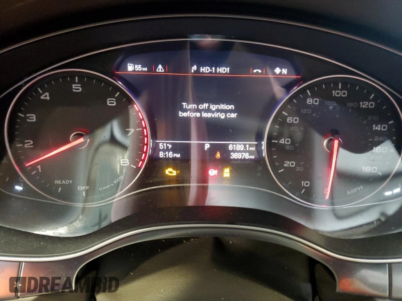 2018 Audi A7 Premium Plus with VIN WAUW3AFC1JN032336, listed as a Copart auction lot 58100635 with 36,976 mi miles and Salvage title. Bid and sale history available at DreamBid. Image 9.