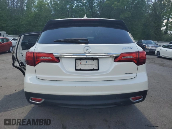 2014 Acura MDX z VIN 5FRYD4H23EB004801, wystawiony jako Copart lot #56043765 z przebiegiem Nie podano mil oraz Szkoda całkowita • Salvage title. Historia ofert i sprzedaży dostępna na DreamBid. Obrazek 6.