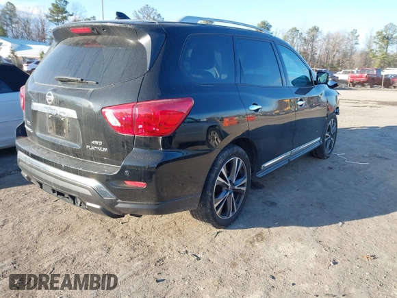2020 Nissan Pathfinder Platinum with VIN 5N1DR2DM6LC627624, listed as a IAAI auction lot 41216996 with 114,720 mi miles. Bid and sale history available at carsss.com. Image 4.