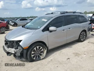 2023 Honda Odyssey EX-L z VIN 5FNRL6H68PB031566, wystawiony jako Copart lot #56232025 z przebiegiem 42 537 mil mil oraz Szkoda całkowita • Salvage title. Historia ofert i sprzedaży dostępna na DreamBid. Obrazek 1.