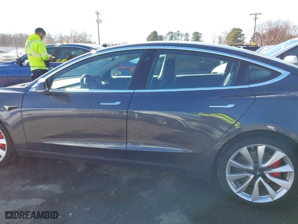 2019 Tesla Model 3 Long Range with VIN 5YJ3E1EB8KF469629, listed as a IAAI auction lot 41694655 with NaN miles. Bid and sale history available at carsss.com. Image 14.