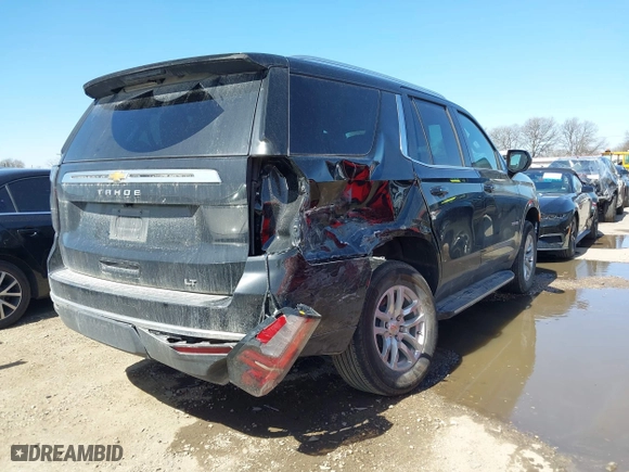 2024 Chevrolet Tahoe LT with VIN 1GNSKNKD6RR302151, listed as a IAAI auction lot 41717741 with 21,929 mi miles. Bid and sale history available at carsss.com. Image 4.