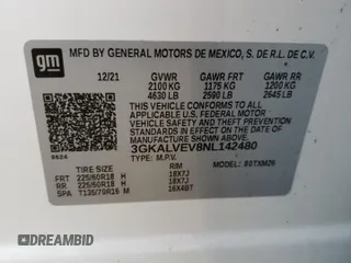 2022 GMC Terrain SLT with VIN 3GKALVEV8NL142480, listed as a Copart auction lot 67126334 with 61,338 mi miles and Salvage Title. Bid and sale history available at carsss.com. Image 13.