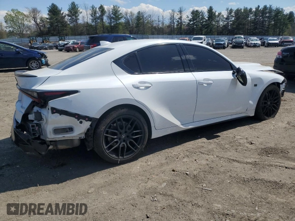 2023 Lexus IS 500 F Sport Performance with VIN JTHAP1D25P5003652, listed as a Copart auction lot 53134665 with 17,844 mi miles and Salvage title. Bid and sale history available at DreamBid. Image 3.