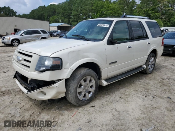 2007 Ford Expedition Limited with VIN 1FMFU19597LA90580, listed as a Copart auction lot 63920805 with Not provided miles and Salvage title. Bid and sale history available at DreamBid. Image 1.