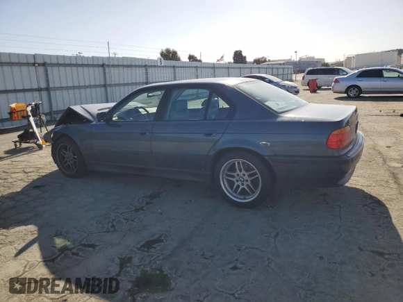 2000 BMW 7 Series 740iA with VIN WBAGG8341YDN80237, listed as a Copart auction lot 52212515 with 0 mi miles and Salvage Title. Bid and sale history available at carsss.com. Image 2.