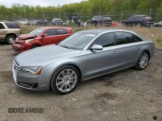 2012 Audi A8 L with VIN WAURVAFD3CN018800, listed as a Copart auction lot 53815475 with 85,417 mi miles and Salvage Title. Bid and sale history available at carsss.com. Image 1.