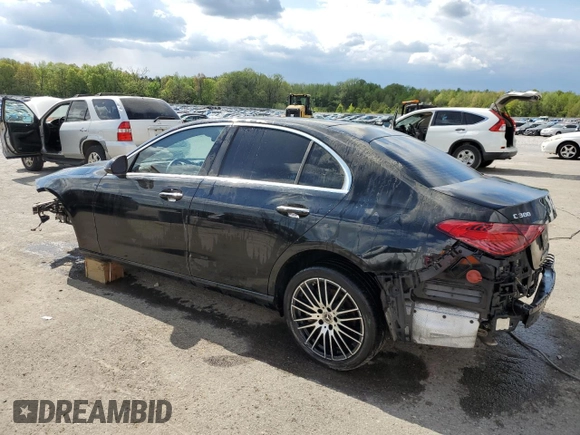 2022 Mercedes-Benz C 300 with VIN W1KAF4GB2NR050618, listed as a Copart auction lot 52556855 with 78,281 mi miles and Salvage title. Bid and sale history available at DreamBid. Image 2.