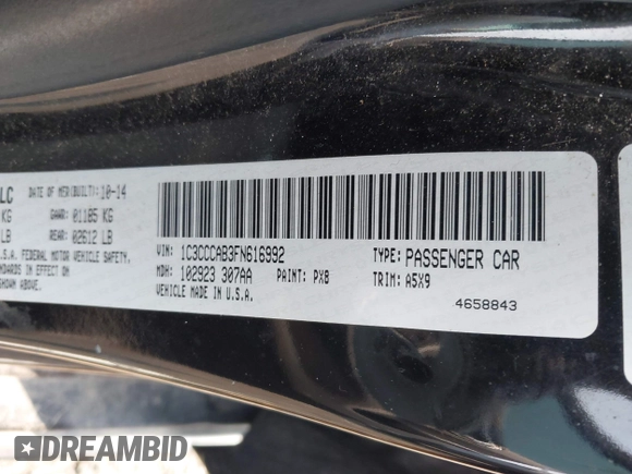 2015 Chrysler 200 Limited with VIN 1C3CCCAB3FN616992, listed as a IAAI auction lot 42467675 with 167,623 mi miles and . Bid and sale history available at DreamBid. Image 9.
