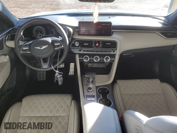 2022 Genesis G70 3.3T with VIN KMTG54TE0NU096602, listed as a Copart auction lot 82014334 with 17,127 mi miles and Salvage Title. Bid and sale history available at carsss.com. Image 8.