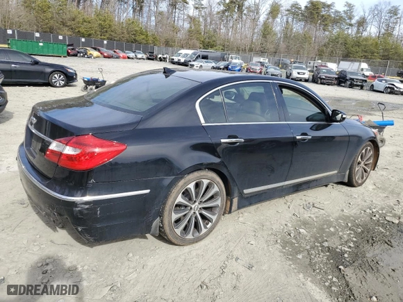 2013 Hyundai Genesis 5.0L R-Spec with VIN KMHGC4DH8DU245961, listed as a Copart auction lot 48673855 with 120,579 mi miles and Salvage Title. Bid and sale history available at carsss.com. Image 3.