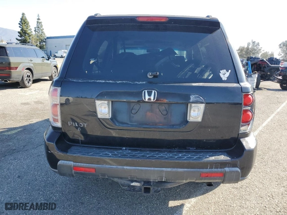 2006 Honda Pilot EX-L with VIN 5FNYF28576B043953, listed as a Copart auction lot 49839965 with 123,456 mi miles and Salvage Title. Bid and sale history available at carsss.com. Image 6.