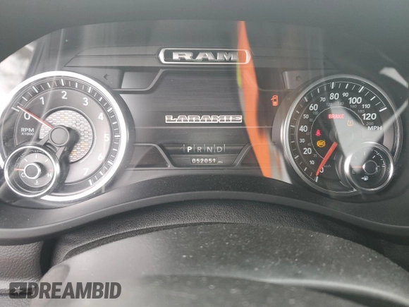 2019 Ram 2500 Laramie with VIN 3C6UR5FJ0KG713491, listed as a Copart auction lot 47077735 with 52,051 mi miles and Salvage Title. Bid and sale history available at carsss.com. Image 9.