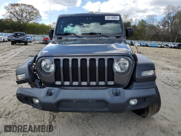 2019 Jeep Wrangler Unlimited Sport S with VIN 1C4HJXDG7KW670905, listed as a Copart auction lot 53114955 with 77,729 mi miles and Salvage title. Bid and sale history available at DreamBid. Image 5.