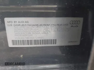2006 Audi S4 z VIN WAUGL78EX6A129507, wystawiony jako IAAI lot #41906976 z przebiegiem Nie podano mil oraz . Historia ofert i sprzedaży dostępna na DreamBid. Obrazek 9.