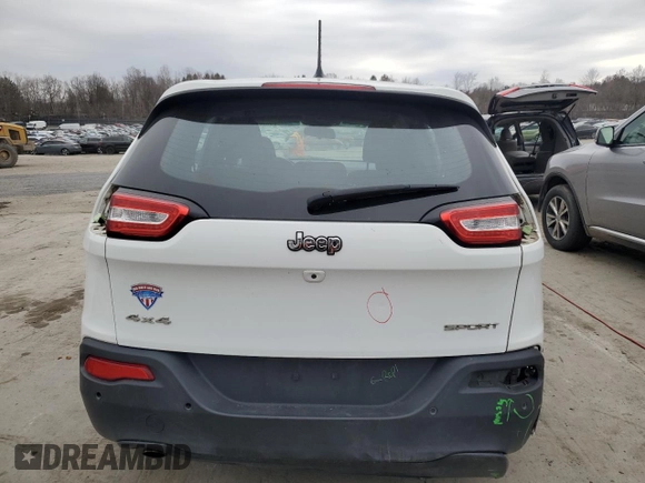 2017 Jeep Cherokee Sport with VIN 1C4PJMAB3HW651280, listed as a Copart auction lot 50682055 with 130,253 mi miles and Salvage Title. Bid and sale history available at carsss.com. Image 6.