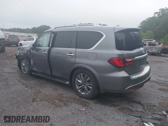 2020 Infiniti QX80 Luxe z VIN JN8AZ2NF5L9705321, wystawiony jako IAAI lot #42536366 z przebiegiem 72 684 mil mil oraz . Historia ofert i sprzedaży dostępna na DreamBid. Obrazek 3.