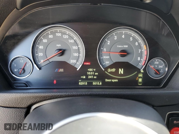 2018 BMW M3 with VIN WBS8M9C50J5K98422, listed as a Copart auction lot 57500235 with 62,915 mi miles and Salvage title. Bid and sale history available at DreamBid. Image 9.